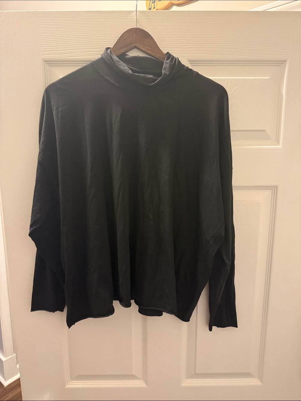 Eskandar Black Lightweight 100% Pima cotton Turtleneck Top O/S EUC